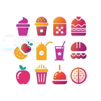 Food and Drink Icon Set Collection for Documents, Websites and Mobile Applications vector