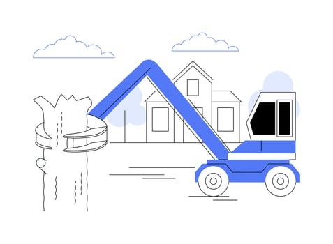 Tree removal abstract concept illustration. vector