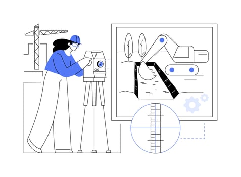 Level construction site abstract concept illustration. vector
