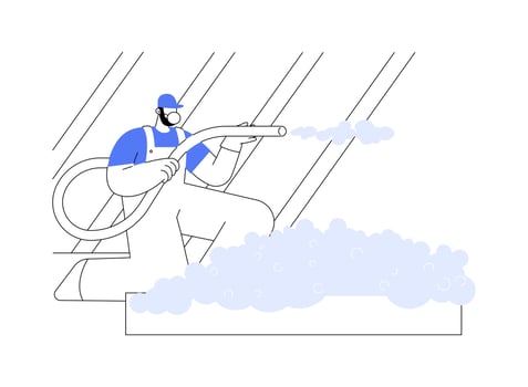 Blown-in insulation abstract concept illustration. vector