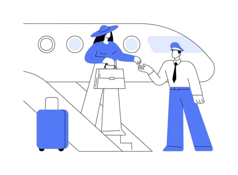 Meeting VIP passenger abstract concept illustration. vector