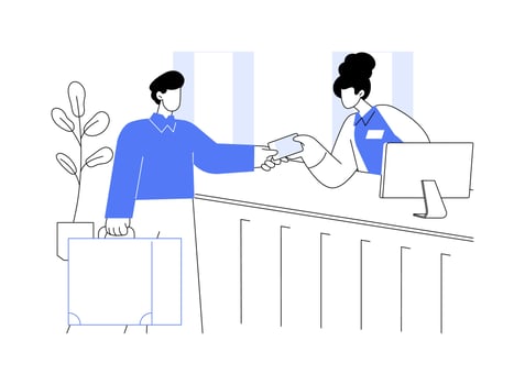 Hotel accommodation abstract concept illustration. vector