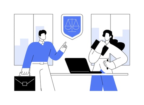 Legal advice abstract concept illustration. vector