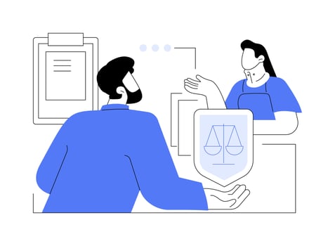 Employment lawyer abstract concept illustration. vector