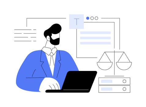 Prepare legal documents abstract concept illustration. vector