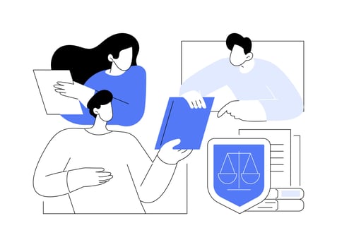 Provide legal advice abstract concept illustration. vector