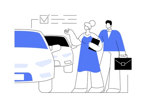Choosing a car abstract concept illustration. vector