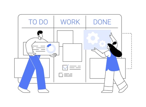 Kanban board abstract concept illustration. vector