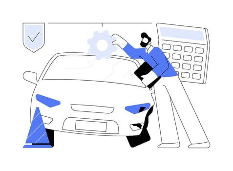 Damage evaluation abstract concept illustration. vector