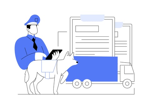 Commercial vehicle inspection abstract concept illustration. vector