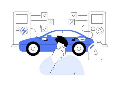 Plug-in hybrid car abstract concept illustration. vector