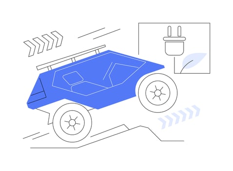 Off-road electric vehicles abstract concept illustration. vector