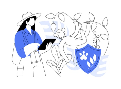 Biodiversity protection abstract concept illustration. vector