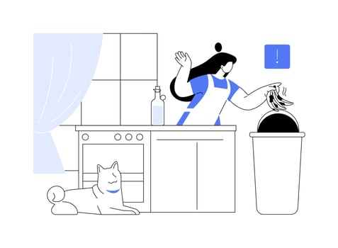 Domestic overconsumption abstract concept illustration. vector