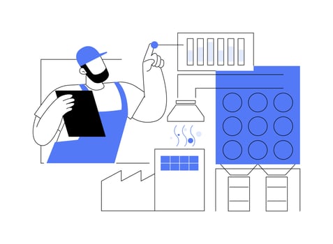 Industrial dust and mist collector abstract concept illustration. vector