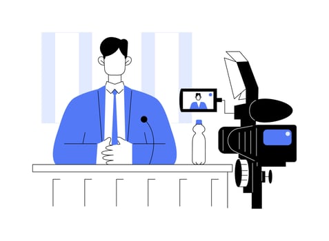 Political live stream abstract concept illustration. vector