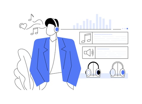 Headphones abstract concept illustration. vector
