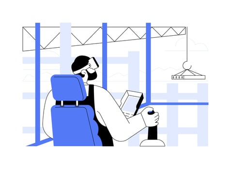 VR in construction abstract concept illustration. vector
