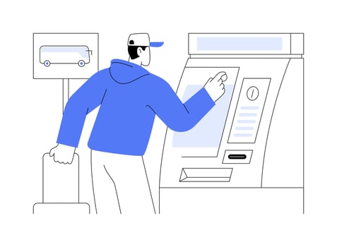 Ticket machine abstract concept illustration. vector