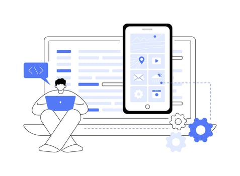Native mobile app abstract concept illustration. vector