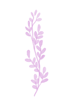 Purple leaf watercolor clip art. png