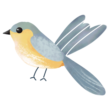 Watercolor illustration of a cute little bird isolated on white background. png