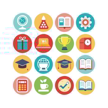 Education Icon Set Collection for Documents, Websites and Mobile Applications vector