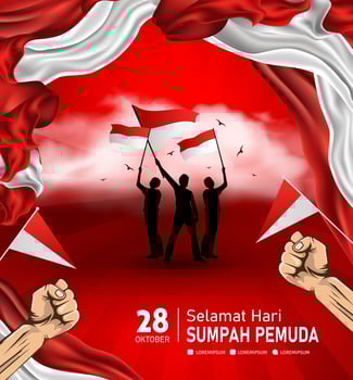 Happy Indonesian Youth Pledge Celebration vector