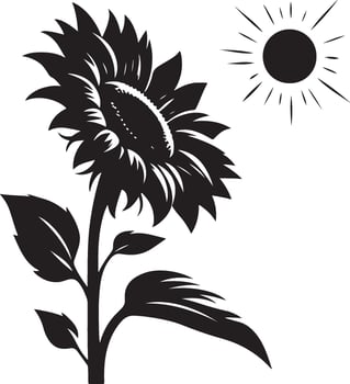 Simple Sunflower Silhouette vector