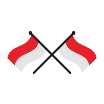 Indonesia waving flag on isolated background illustration vector