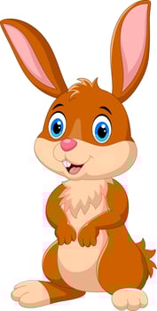 Cartoon cute rabbit isolated on white background vector