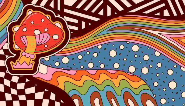 Abstract hippie decor. vector