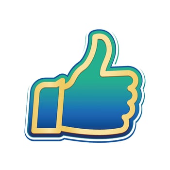 Blue thumb icon vector