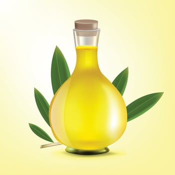 Glass Olive Oil Bottle with Oil vector