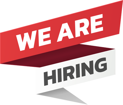 We are hiring label sign. Hiring recruitment open vacancy design info label template. origami style sticker png
