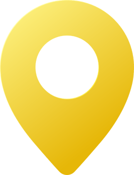 Address map pin pointer icon. yellow Location with black background. 3D paper cut style png