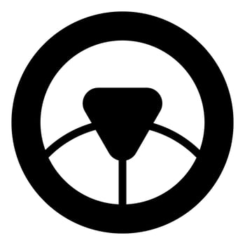steering glyph icon illustration isolated on white background vector