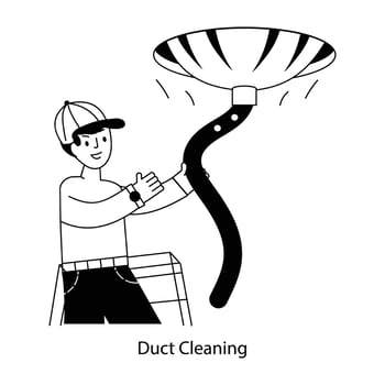 WebA customizable line mini illustration of duct cleaning vector