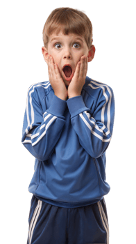 Young Boy Surprised With Hands on Face png