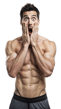 Surprised Muscular Man Holding His Face png