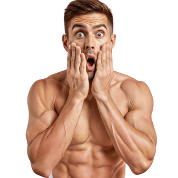 Shocked Shirtless Man With Hands On Face png