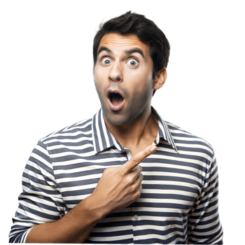 Surprised Man Pointing Right With Open Mouth png