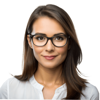 Woman Wearing Black Eyeglasses Looking at Camera png