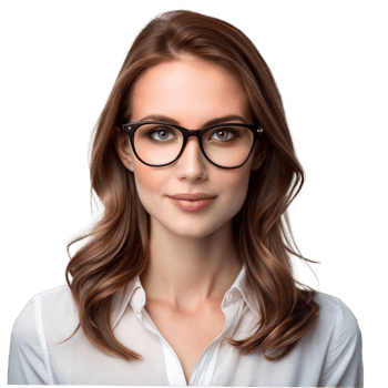 Portrait of a Young Woman With Brown Hair Wearing Glasses png