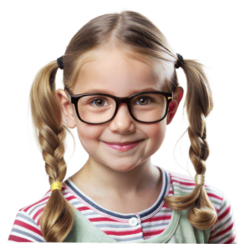 Portrait of a Smiling Young Girl Wearing Glasses png