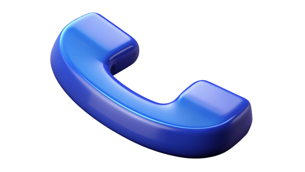Blue 3D Phone Icon Isolated on Transparent Background png
