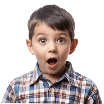 Young Boy With Mouth Open In Surprise png