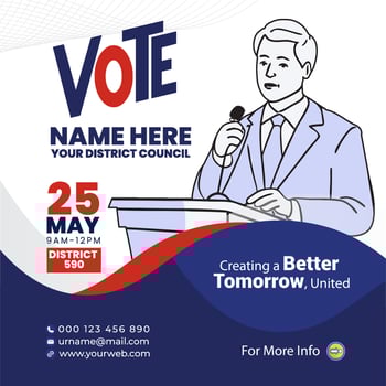 Political Election Social Media Post and Web Banner or Square Post Template vector
