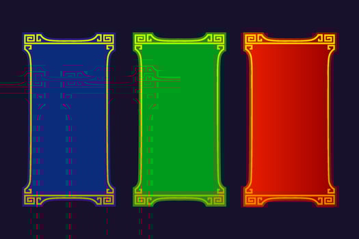 Rectangular frames with ornament. Frames are designed in three colors. Border Golden-colored Frames vector