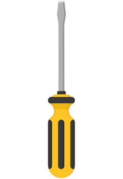 Screwdriver design in flat illustration isolated on white background. vector
